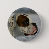 Boxer-Hund im Schnee Button (Vorderseite)