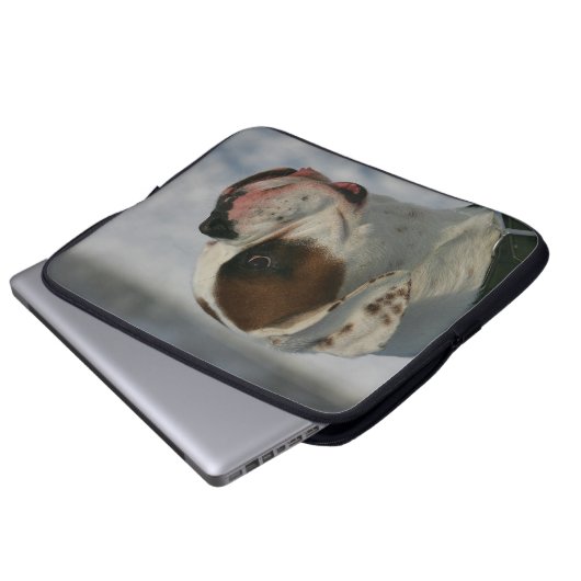 Boxer-Hund im Schnee Laptopschutzhülle (Vorne Knopf)