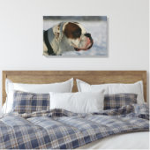 Boxer Hund im Schnee Leinwanddruck (Insitu (Schlafzimmer))