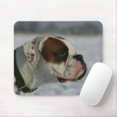 Boxer-Hund im Schnee Mousepad (Mit Mouse)