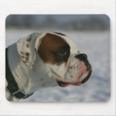 Boxer-Hund im Schnee Mousepad (Vorne)