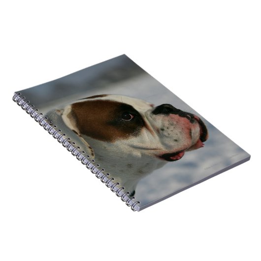 Boxer-Hund im Schnee Notizblock (Rechte Seite)