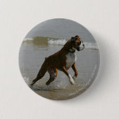 Boxer-Hund im Wasser Button (Vorderseite)