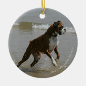 Boxer-Hund im Wasser Keramik Ornament (Vorne)