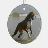 Boxer-Hund im Wasser Keramik Ornament (Links)