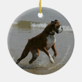 Boxer-Hund im Wasser Keramik Ornament (Hinten)