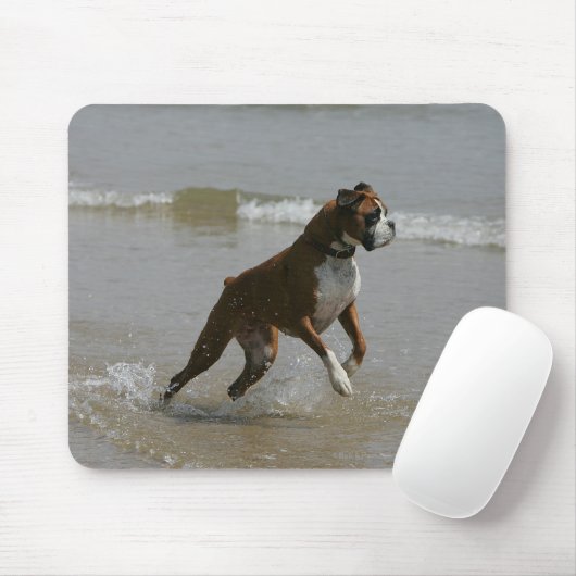 Boxer-Hund im Wasser Mousepad (Mit Mouse)