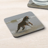 Boxer-Hund im Wasser Untersetzer (Linke Seite)