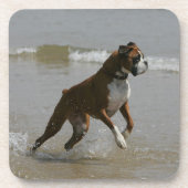 Boxer-Hund im Wasser Untersetzer (Vorderseite)