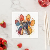Boxer Hund in Aquarellfarben Serviette (Beispiel)