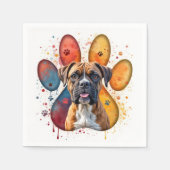Boxer Hund in Aquarellfarben Serviette (Vorderseite)