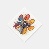 Boxer Hund in Aquarellfarben Serviette (Ecke)