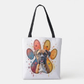 Boxer Hund in Aquarellfarben Tasche (Rückseite)