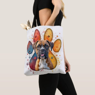 Boxer Hund in Aquarellfarben Tasche