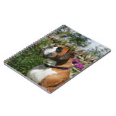 Boxer-Hund in den Blumen Notizblock (Linke Seite)