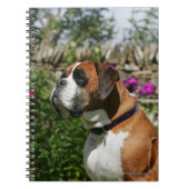 Boxer-Hund in den Blumen Notizblock (Vorderseite)