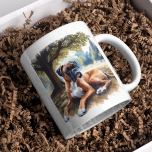 Boxer Hund in der Shade Watercolor Art Kaffeetasse