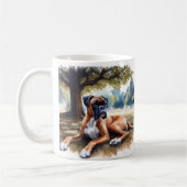 Boxer Hund in der Shade Watercolor Art Kaffeetasse (Links)