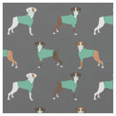 Boxer Hund in Graukohle Stoff (Nahaufnahme)