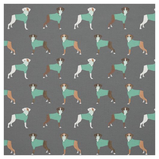 Boxer Hund in Graukohle Stoff (Muster)