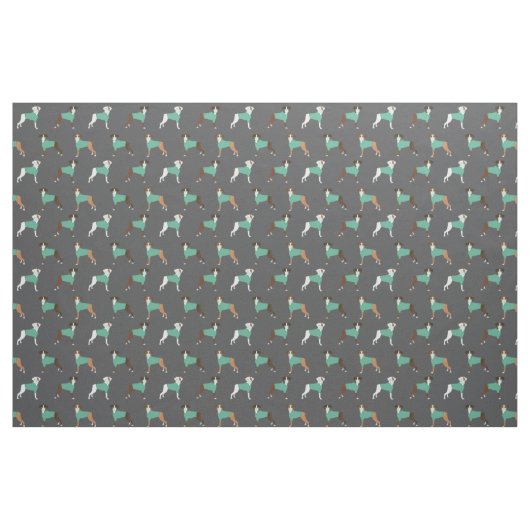 Boxer Hund in Graukohle Stoff (Fat Quarter (45,7 x 55,9 cm))