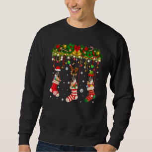 Boxer Hund in Sock Xmas Rentier Santa Elf Dog Paja Sweatshirt
