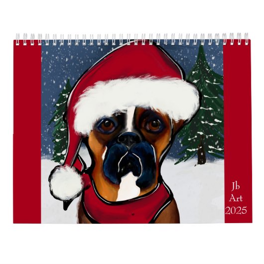 Boxer Hund Kalender (Rückseite)
