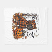 Boxer-Hund Karo Pullover Halloween Kürbis Fledermä Fleecedecke (Vorderseite (Horizontal))