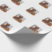 Boxer-Hund Karo Pullover Halloween Kürbis Fledermä Geschenkpapier (Ecke)
