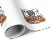 Boxer-Hund Karo Pullover Halloween Kürbis Fledermä Geschenkpapier (Rolleneckpunkt)