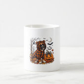 Boxer-Hund Karo Pullover Halloween Kürbis Fledermä Kaffeetasse (Mittel)