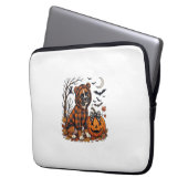 Boxer-Hund Karo Pullover Halloween Kürbis Fledermä Laptopschutzhülle (Vorderseite Links)