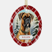 Boxer-Hund Keramik-Kreisor ornament (Rechts)