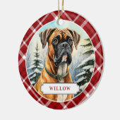 Boxer-Hund Keramik-Kreisor ornament (Links)