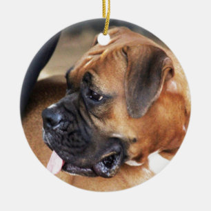 Boxer-Hund Keramik Ornament