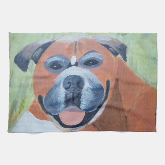 Boxer-Hund-Küchenhandtücher Geschirrtuch (Horizontal)