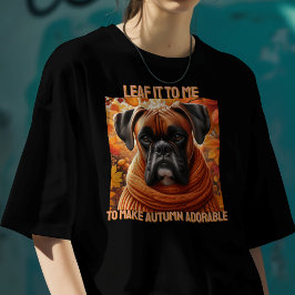 Boxer Hund lässt es mir zu, den Herbst erfreulich T-Shirt