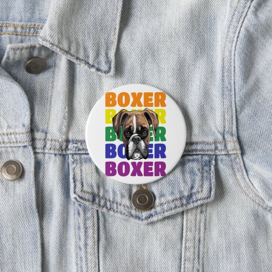 Boxer Hund liebt kleine Geschenke Button (Beispiel)
