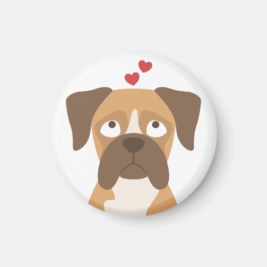 Boxer-Hund-Magnet, Boxer-Hund-Geschenk, Geschenk f Magnet (Vorne)