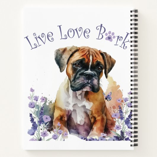 Boxer Hund Mama Floral Notizblock (Rückseite)