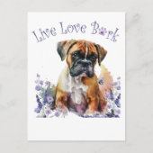 Boxer Hund Mama Floral Postkarte (Vorderseite)