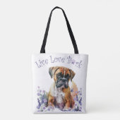 Boxer Hund Mama Floral Tasche (Rückseite)