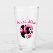 Boxer Hund-Mama in Rosa Glas (Vorderseite)