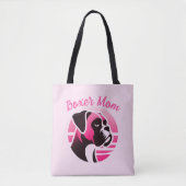 Boxer Hund-Mama in Rosa Tasche (Vorderseite)