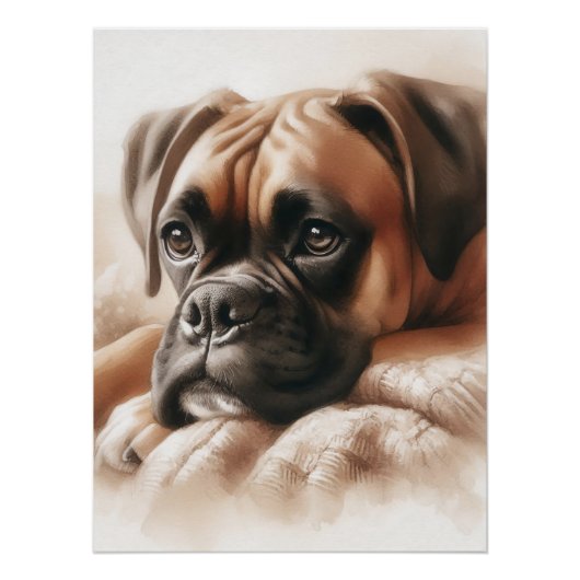Boxer Hund: Meister von Chill & Expert Snuggler Poster (Vorderseite)