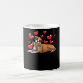 Boxer Hund mit ausgestopftem Tier und Herz Kaffeetasse (Mittel)