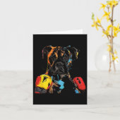 Boxer Hund mit Boxhandschuhen Männer Frauen Kinder Karte (Gelbe Blume)