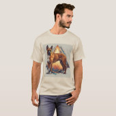 Boxer Hund mit geometrischem Hintergrund T-Shirt (Vorne ganz)