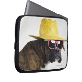 Boxer Hund mit Hut und Brille Laptopschutzhülle (Vorne Rechts)