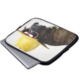 Boxer Hund mit Hut und Brille Laptopschutzhülle (Vorne Knopf)